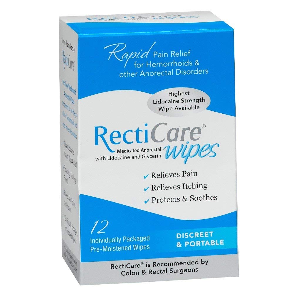 Recticare individually wrapped packets next to a smartphone for scale and convenience