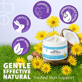 Recuren Plus spread on forearm showing soothing for thin skin benefit