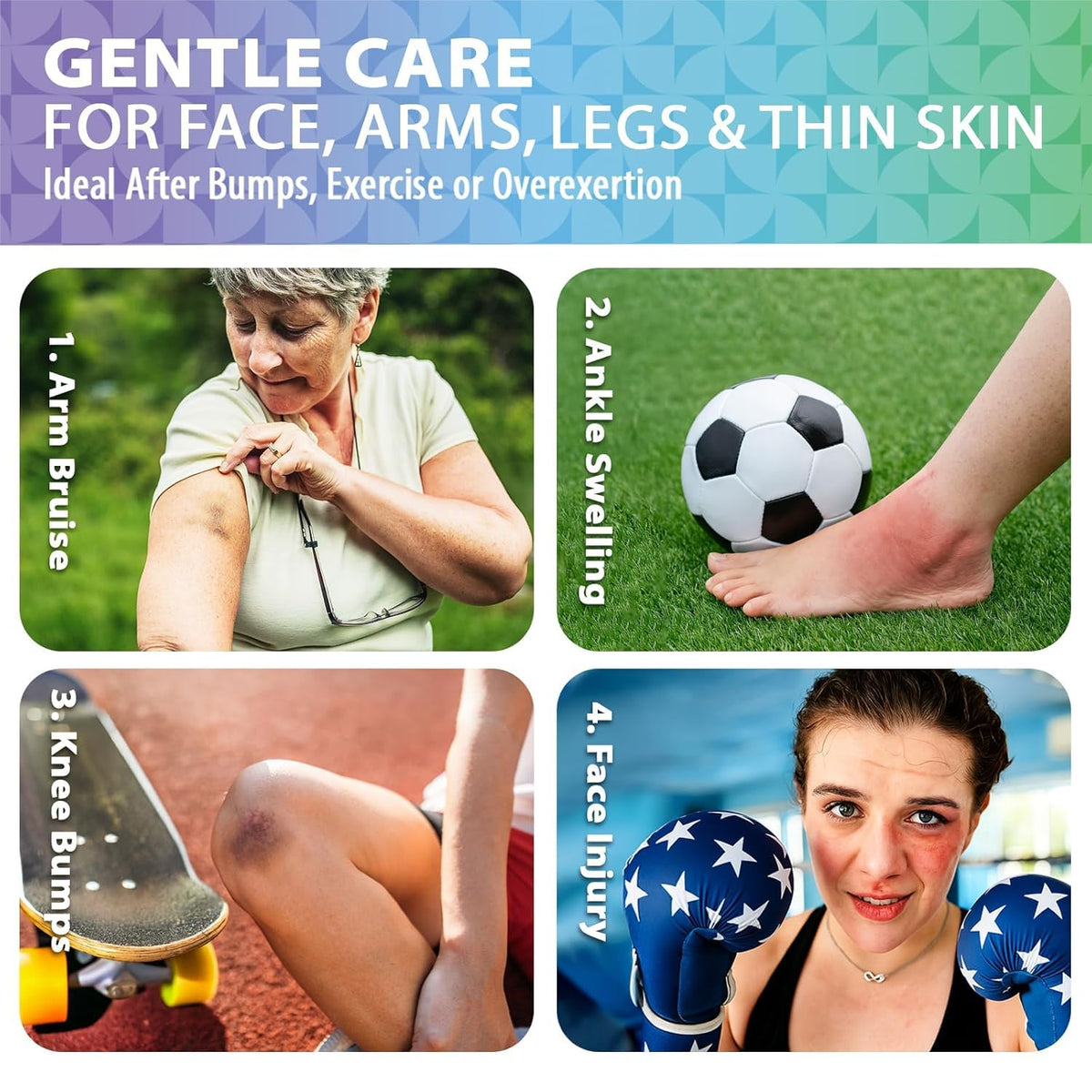 Recuren Plus with bowls of arnica, coconut oil, shea butter ingredients