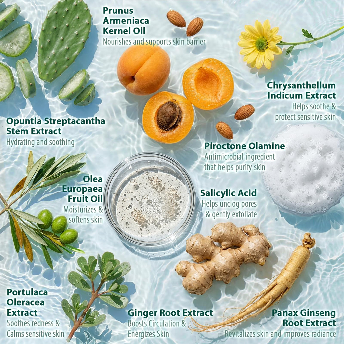 Recuren Plus creamy lather close-up showing gentle cleansing action