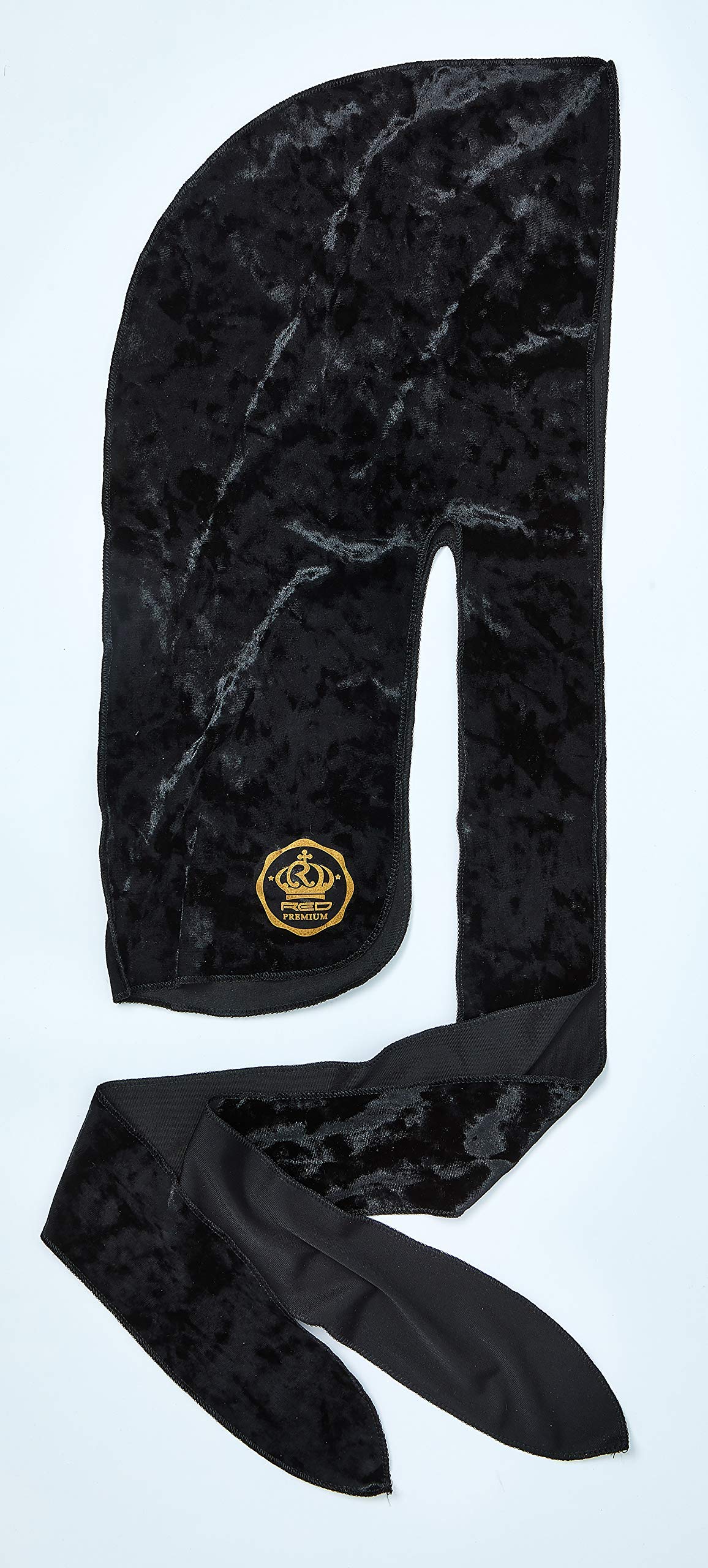 Red by Kiss durag tie details showing long straps for secure adjustable hold