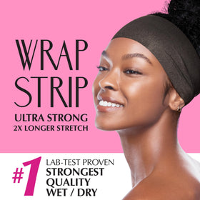 Red by Kiss wrapping strip applied to wet hair for secure styling