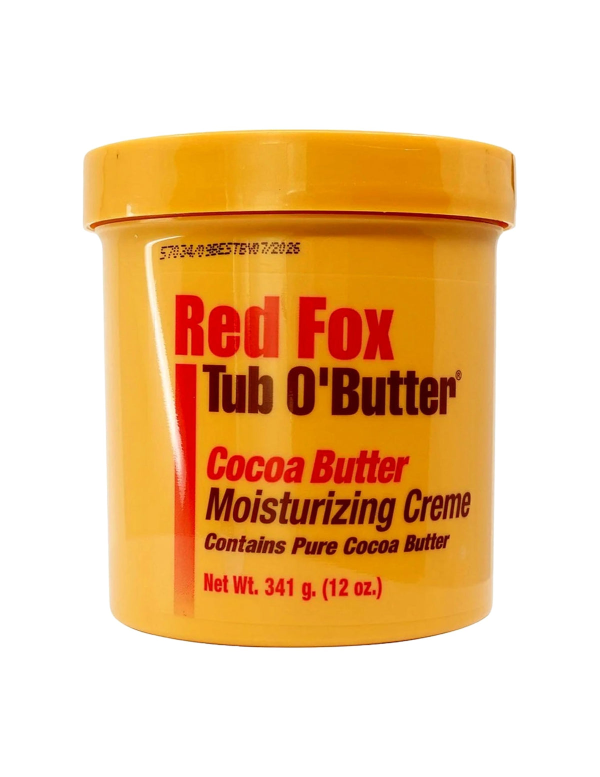 Red Fox tub o' butter cocoa front image showing 12 oz tub and label for easy identification
