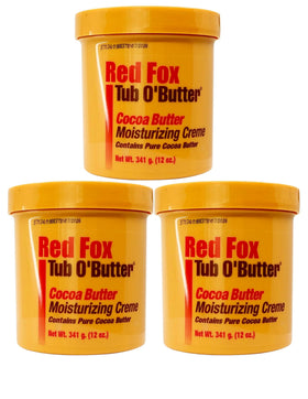 Red Fox front packaging showing three 10.5 oz tubs and clear product labeling, convenient multipack