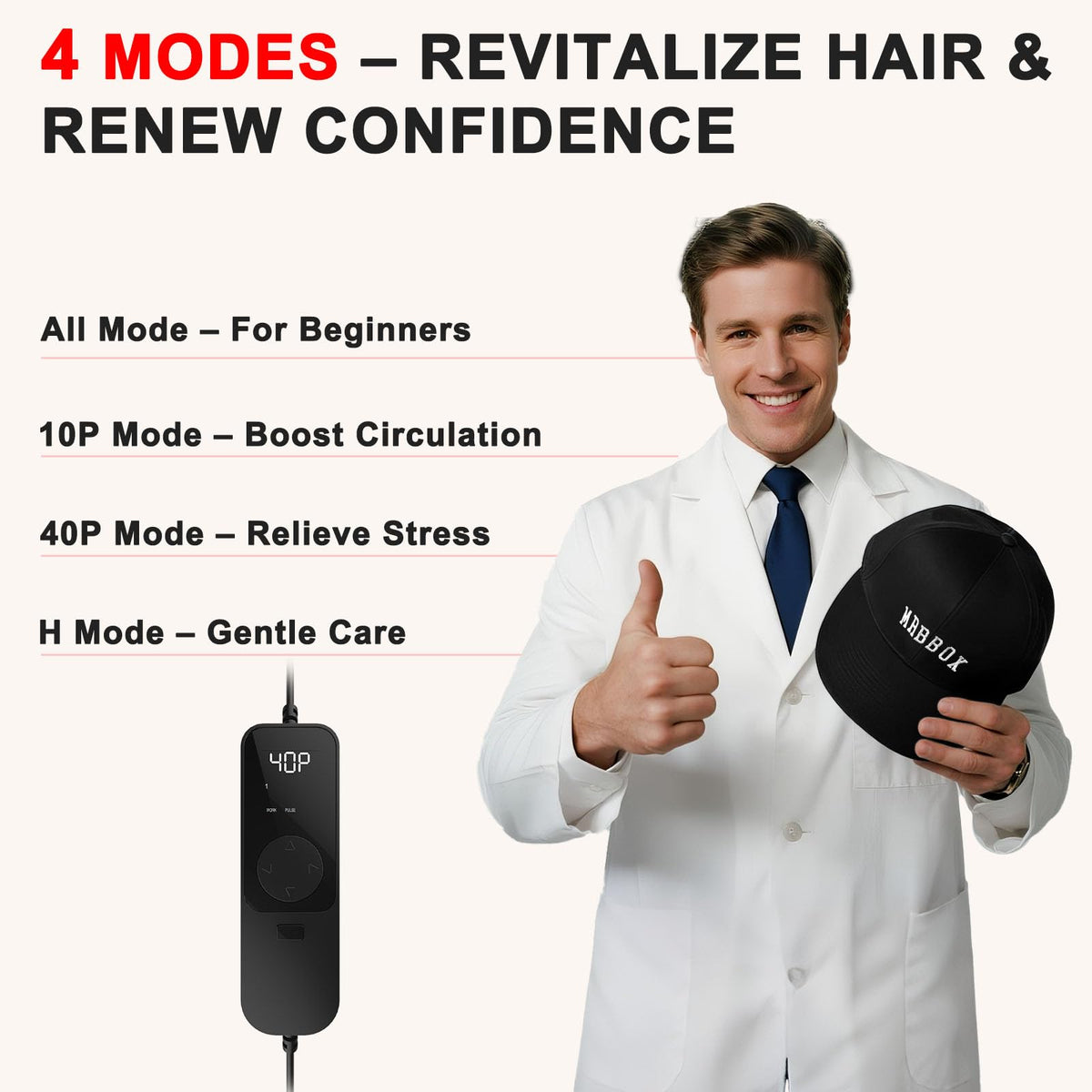 Red Light Hair Growth Cap inner lining showing textile comfort and gentle scalp contact benefit