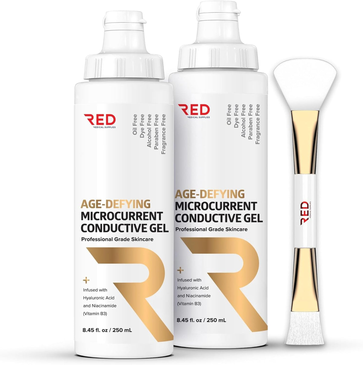 RED Medical Supplies front packaging showing two bottles and applicator for reliable treatments