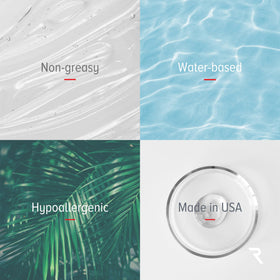RED Medical Supplies ingredients list with hyaluronic acid and niacinamide highlighted benefit