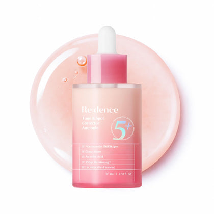 redence front bottle showing serum and clear branding benefits brightening
