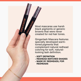 Redhead Revolution mascara formula close-up showing smooth texture for lightweight wear