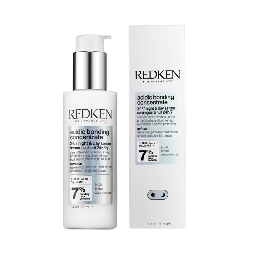 Redken bottle front packaging showing product and benefits