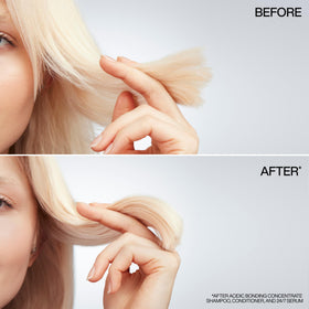 Application to mid-lengths showcasing Redken smoothing and repair