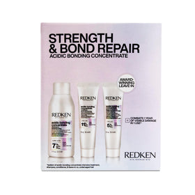 Redken mini kit front packaging showing full three-step system and portability benefit