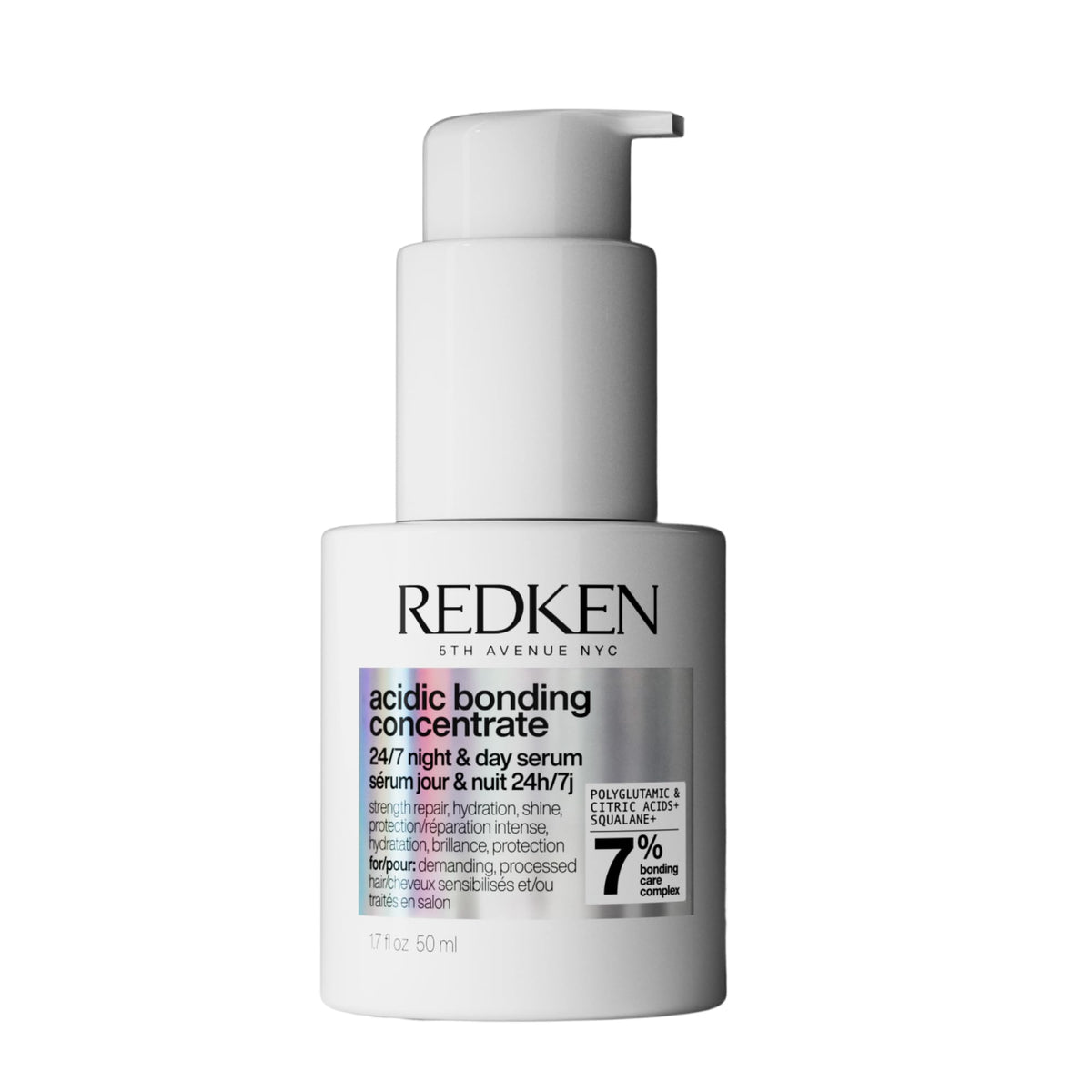 Redken front bottle shot showing product and benefit of daily repair