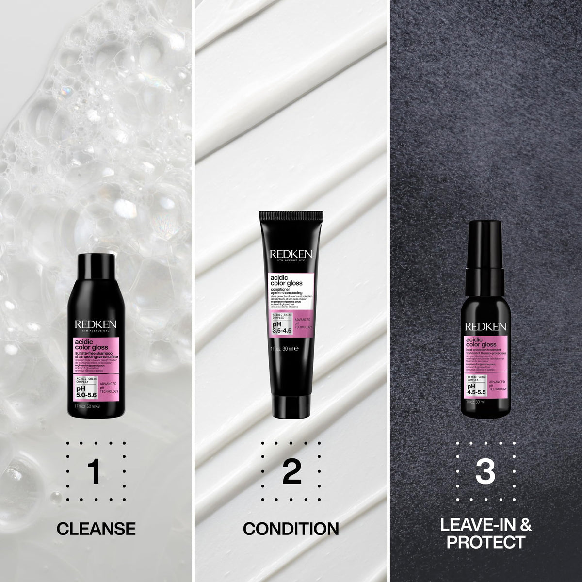 Redken close-up of sealed cuticle texture demonstrating glossy surface and shine