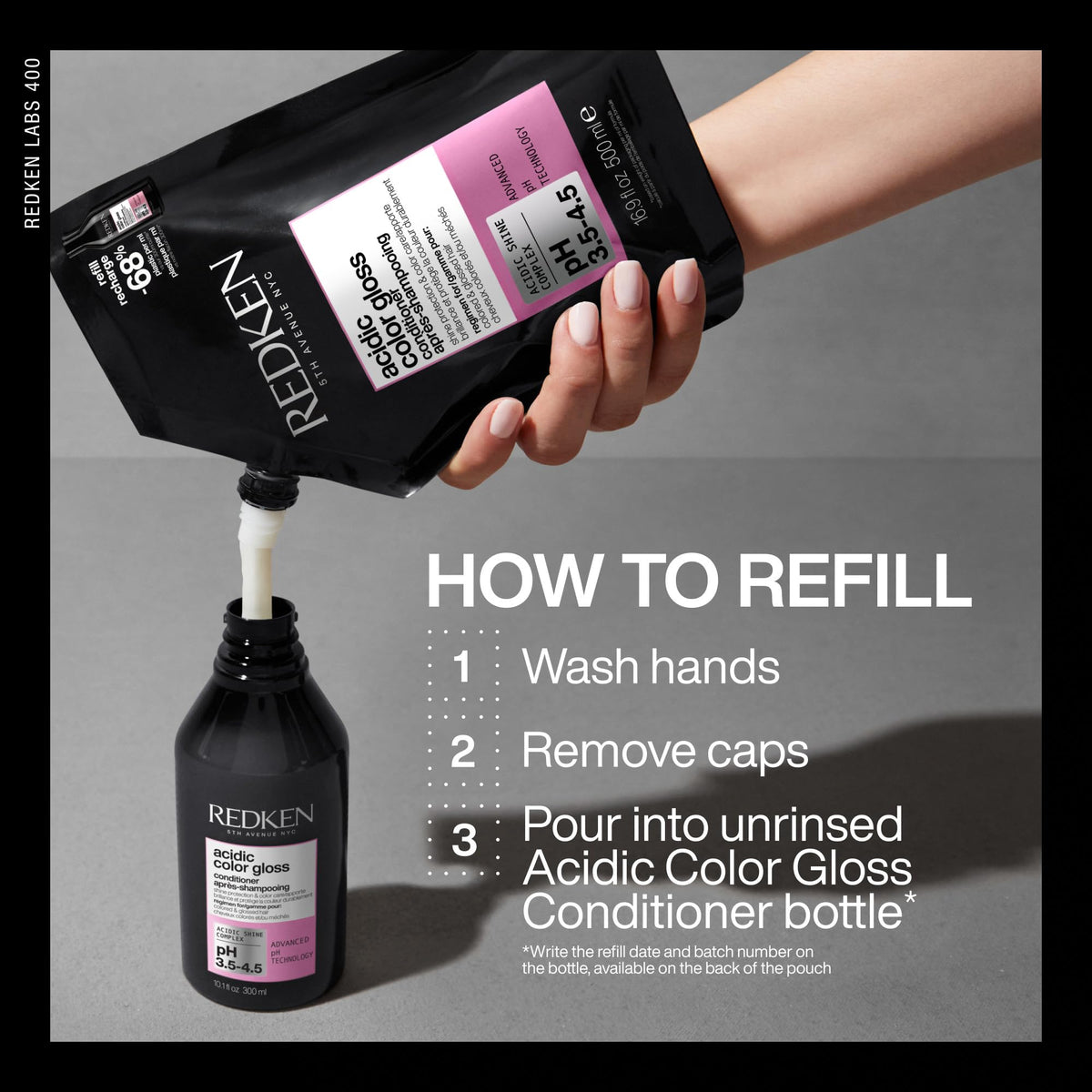 Redken in-use on color-treated hair showing improved manageability and salon-like shine