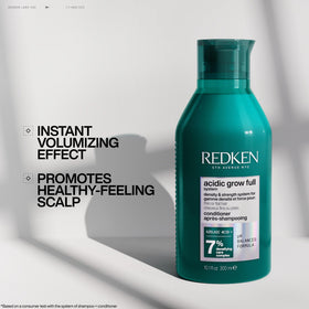 Redken before and after hair showing thicker-looking results