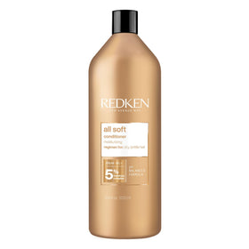 Redken All Soft conditioner front packaging showing brand and hydration benefit