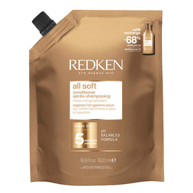 Redken front packaging showing conditioner and refill benefits