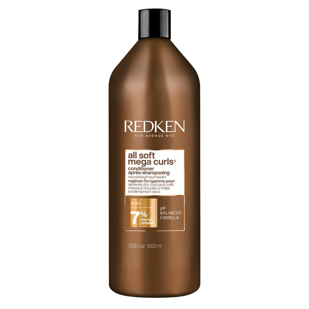Redken front bottle showing product and volume with clear branding and benefit