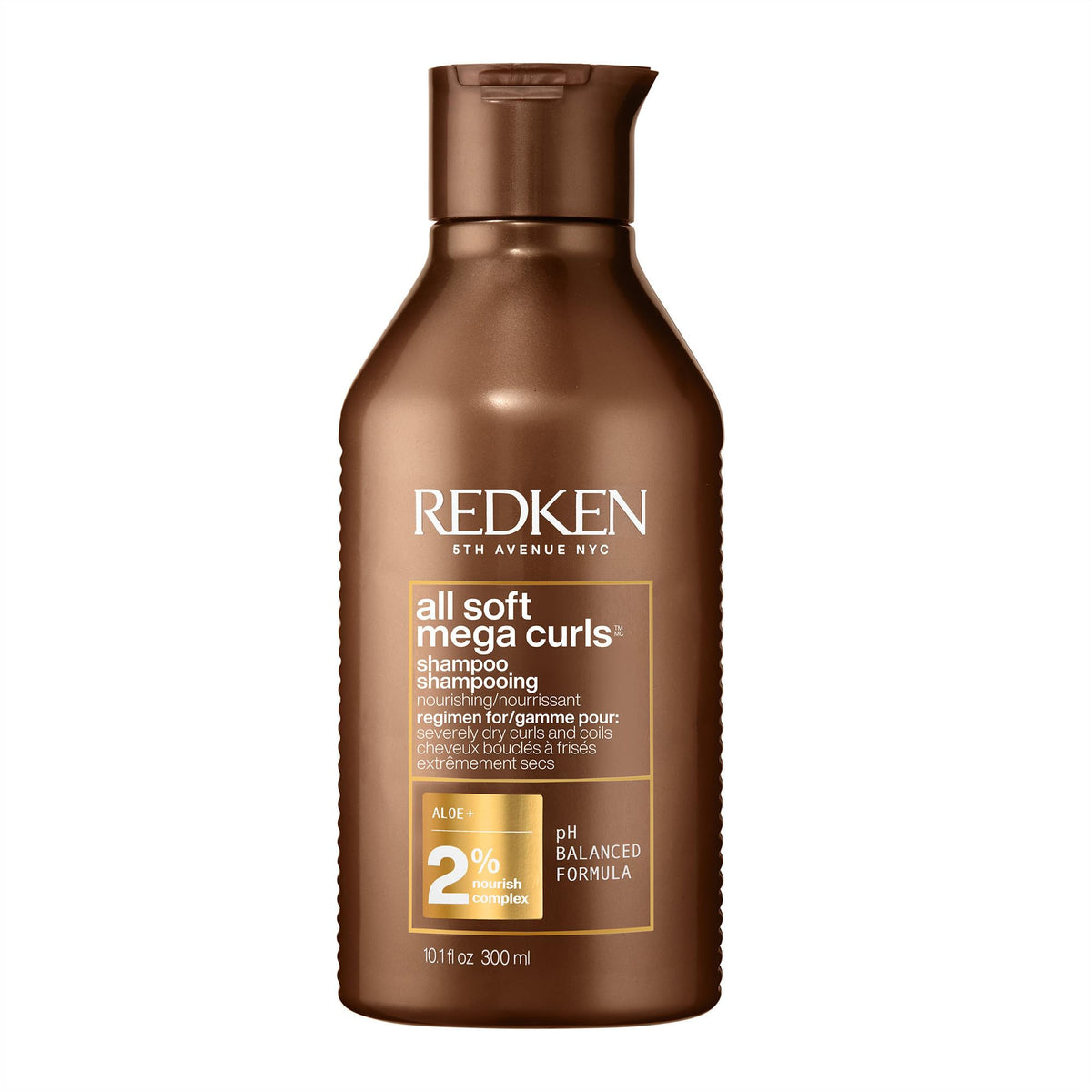 Redken bottle front packaging showing product and benefits