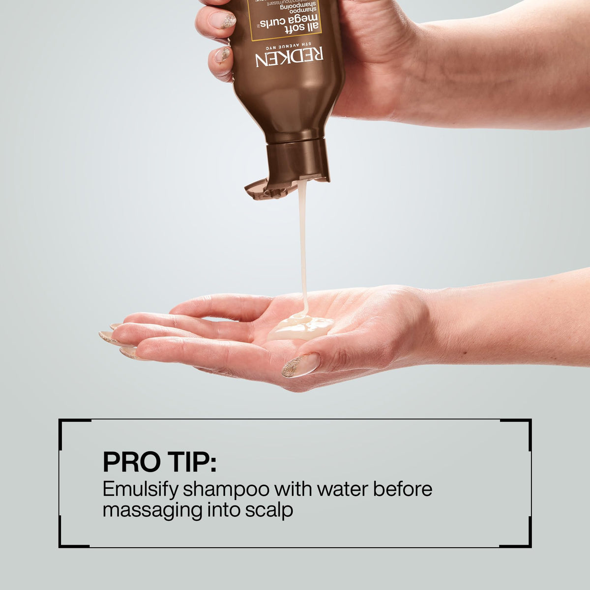 Redken shampoo in bathroom routine demonstrating easy application