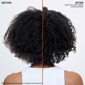 Redken All Soft Mega Curls next to common bottle for scale showing 10.1 fl oz size