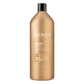 Redken All Soft shampoo front packaging showing hydration benefits