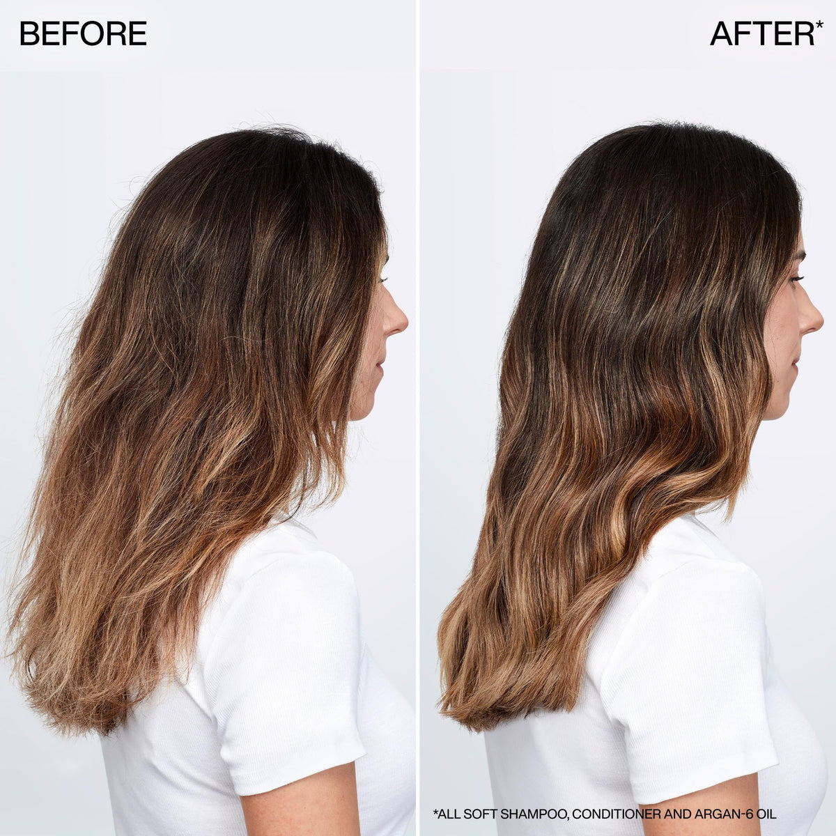 Redken All Soft shampoo texture closeup showing gentle lather benefit