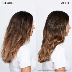 Redken All Soft shampoo texture closeup showing gentle lather benefit