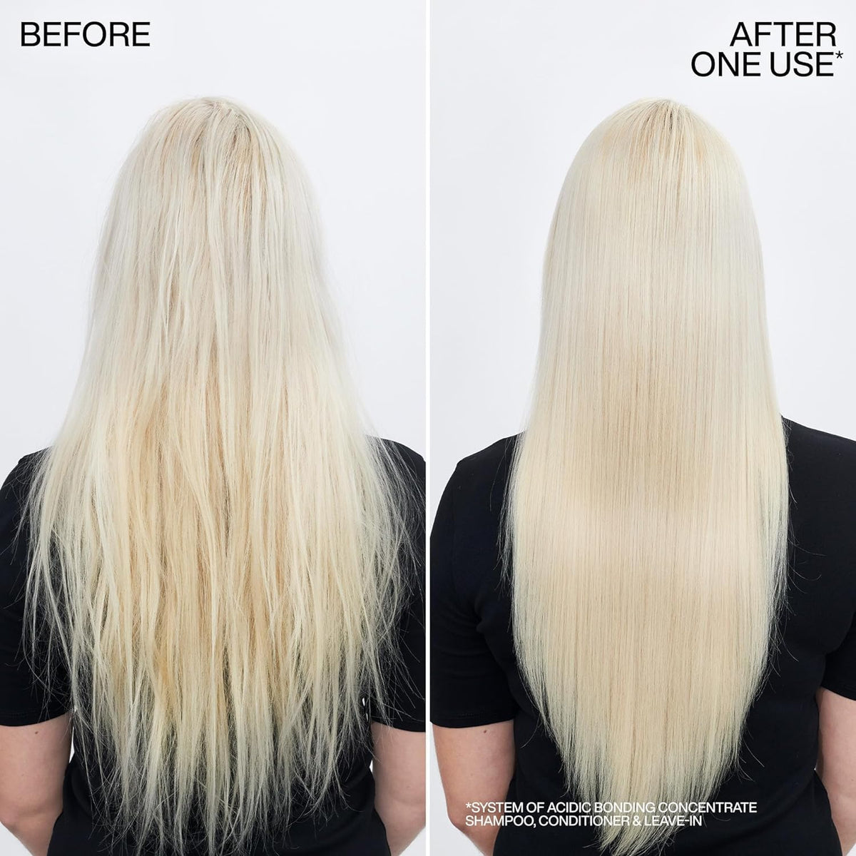 Redken conditioner being applied to mid-lengths for reconstructed strength