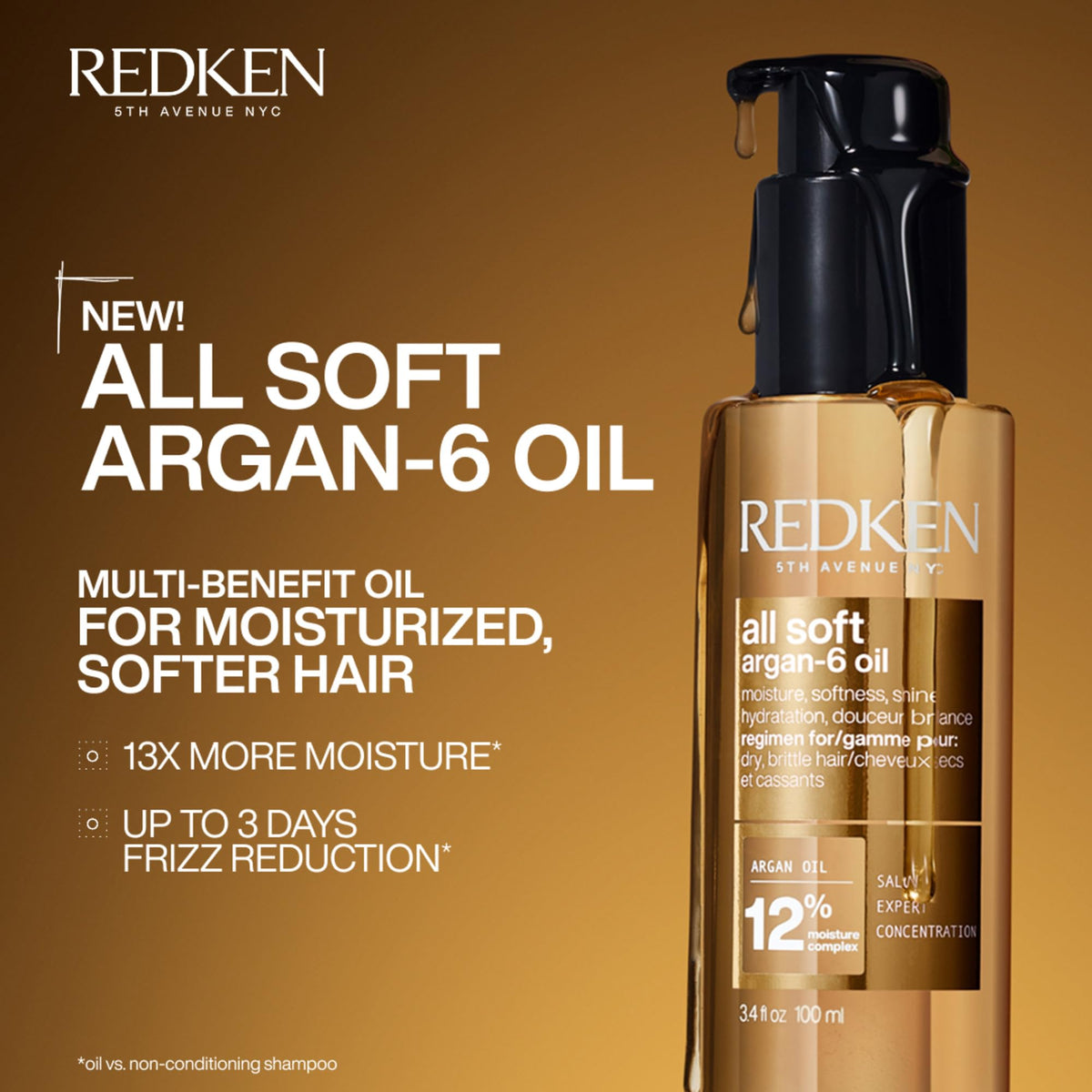 Redken Argan-6 applied to damp hair for smoother styling results