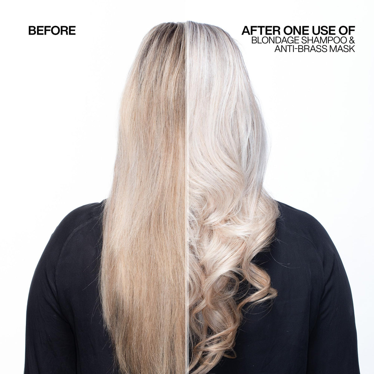 Redken Blondage being applied to wet blonde hair for toning