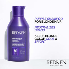Redken Blondage cap and pump close-up highlighting packaging quality