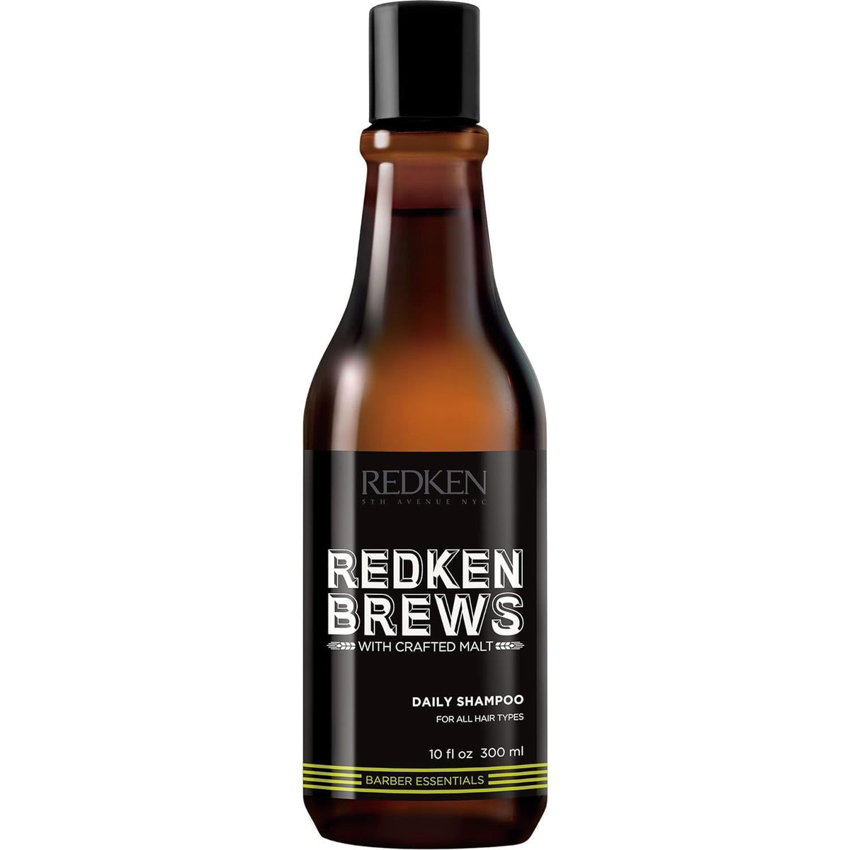 Redken Brews front bottle view showing clean packaging and clear benefit
