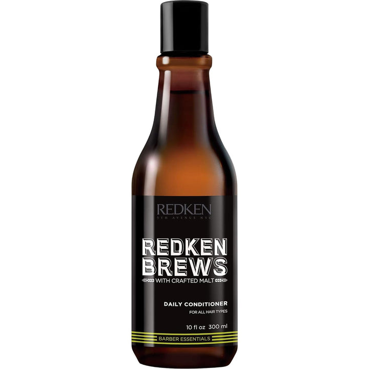 Redken Brews front packaging showing 10 fl oz bottle and label benefits