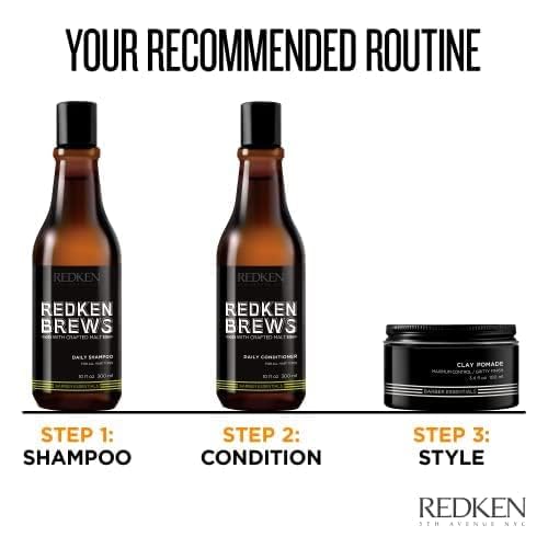 redken brews in hair before after showing added volume and natural matte texture