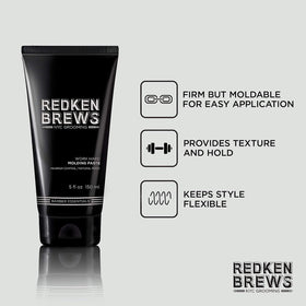 Redken Brews before and after showing defined texture and natural finish
