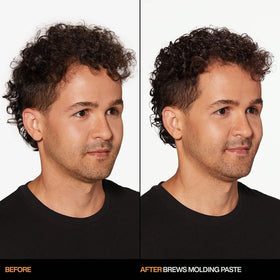 Redken Brews application in palm demonstrating easy workability benefit