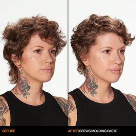 Redken Brews texture close-up highlighting moldable matte paste benefit