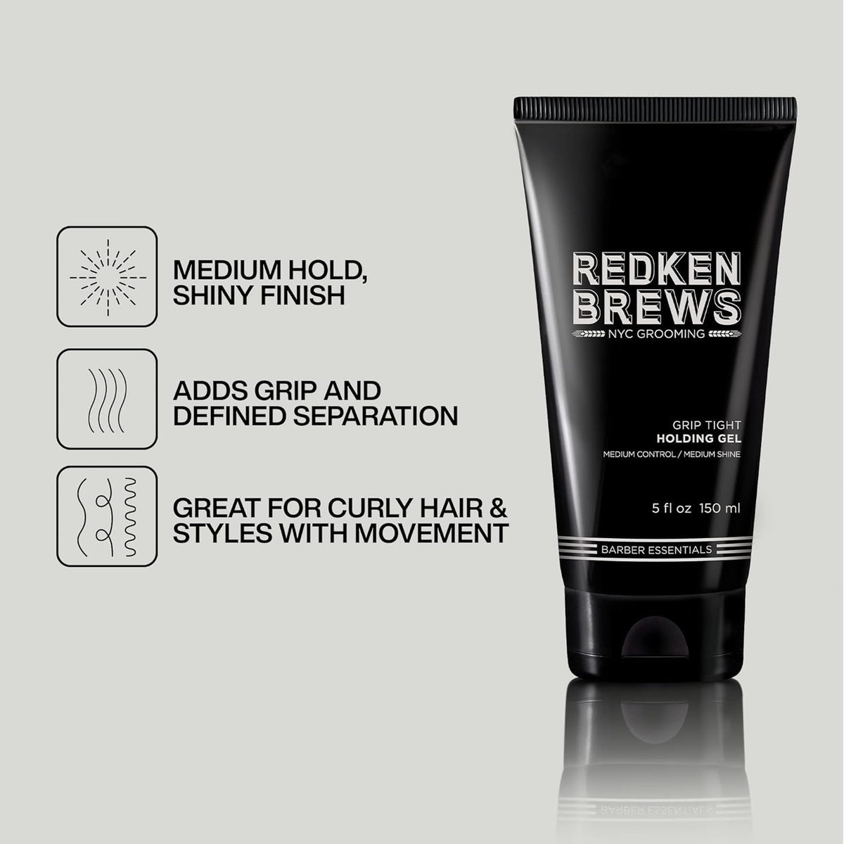 redken brews product in hand demonstrating size and simple application benefit