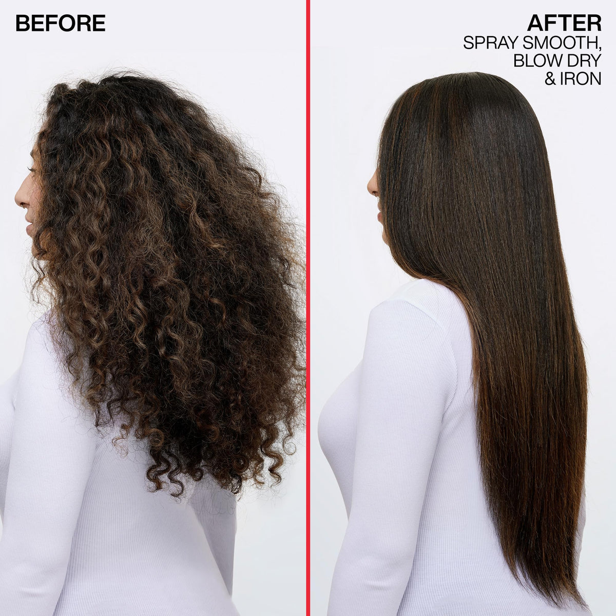 Redken Brews being applied to damp hair to provide heat protection and smoothness