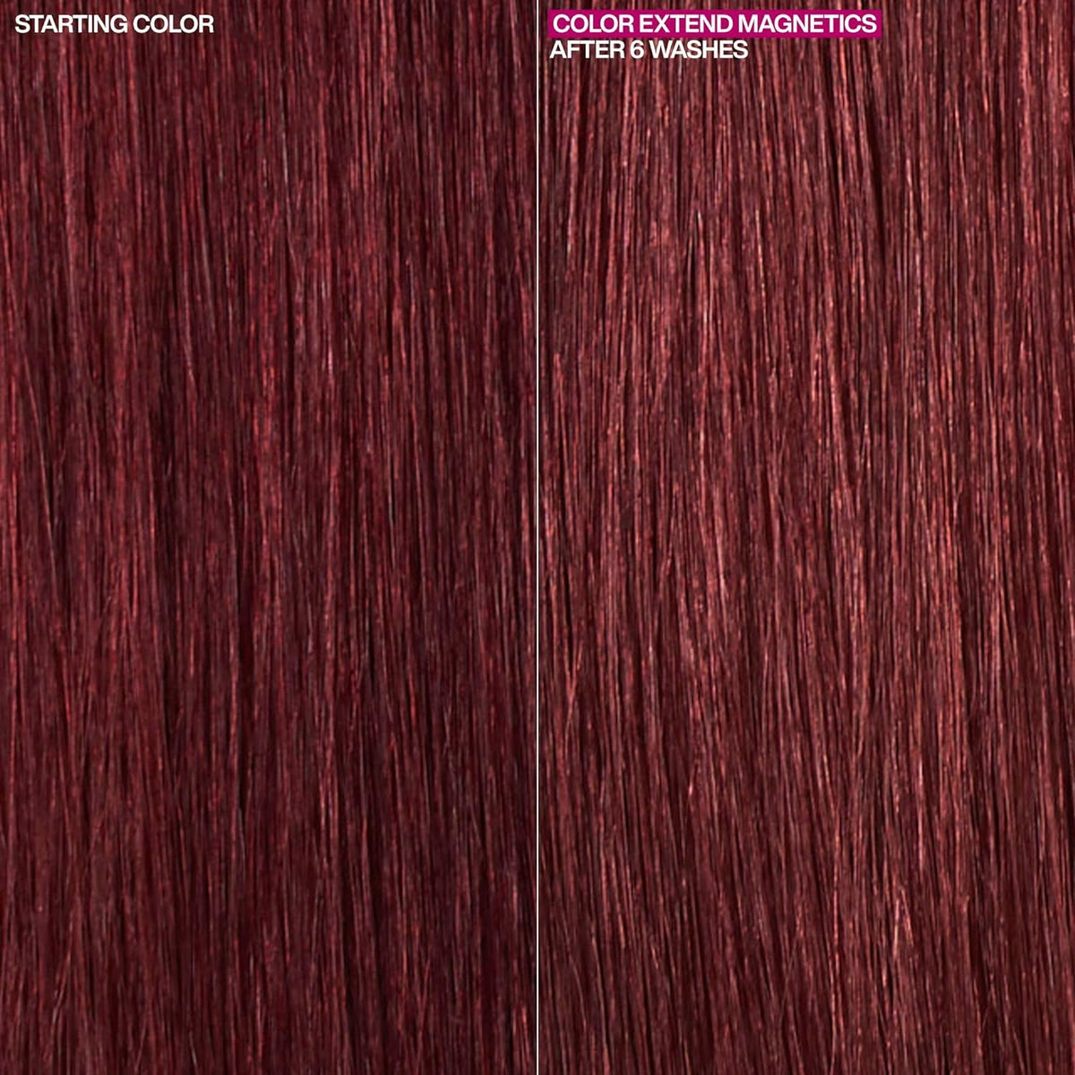 Redken before and after color-treated hair showing increased shine