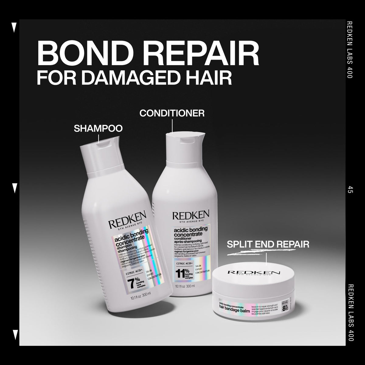 Redken balm inside travel pouch showing portability and on-the-go repair benefit