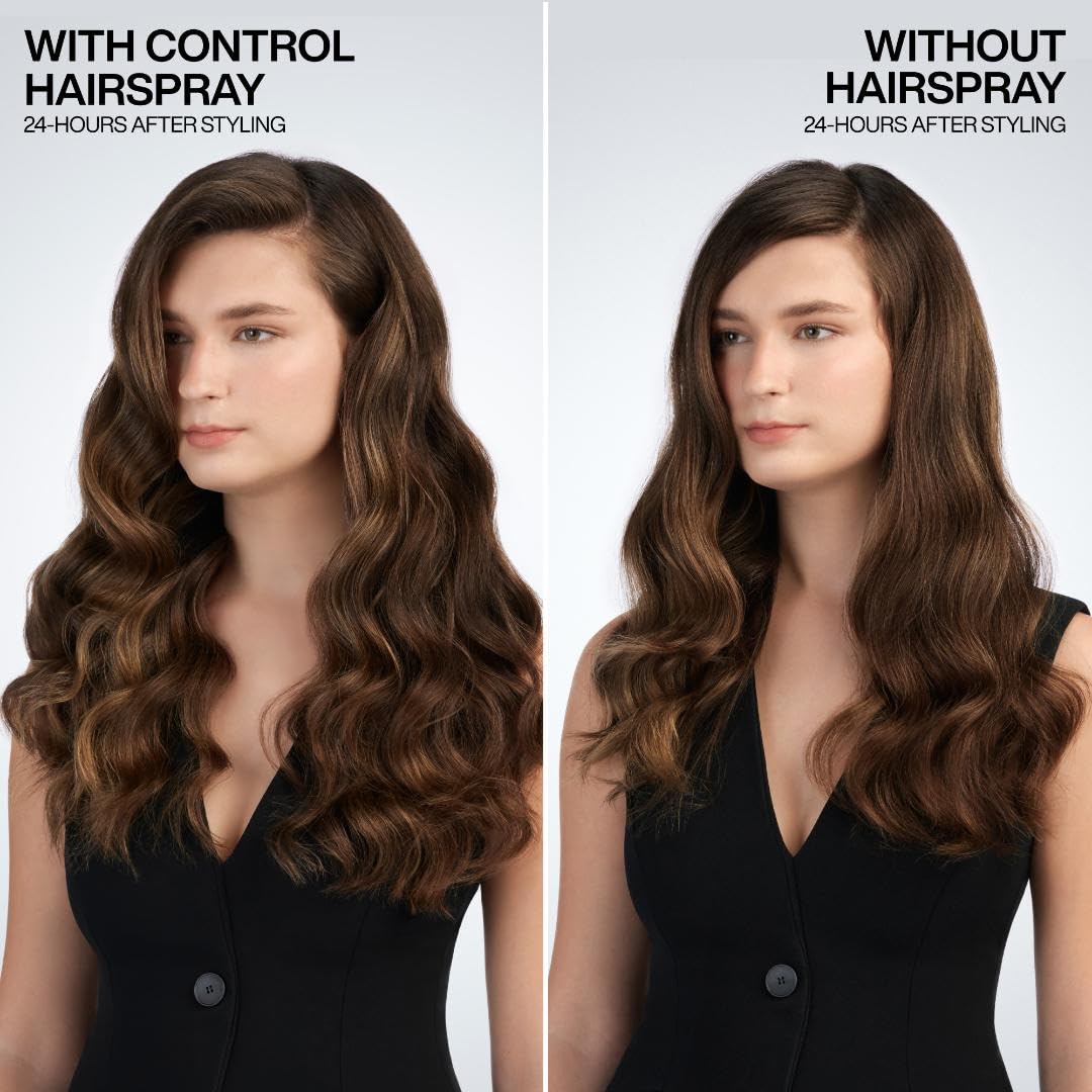 Redken Control Hairspray 28 mist in air highlighting fine, fast-drying texture