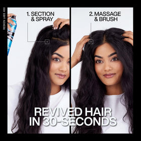 Redken deep clean in bathroom lifestyle scene showing quick use and benefit: convenient touch-up
