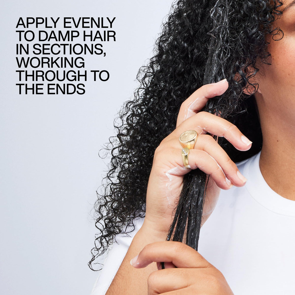 Redken styling with diffuser showing heat-protected curls and enhanced volume