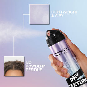Redken dry texture on fine hair giving visible lift and natural body