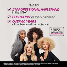 Salon's stylist using Redken Anti-Snap on model, promoting stronger smoother strands