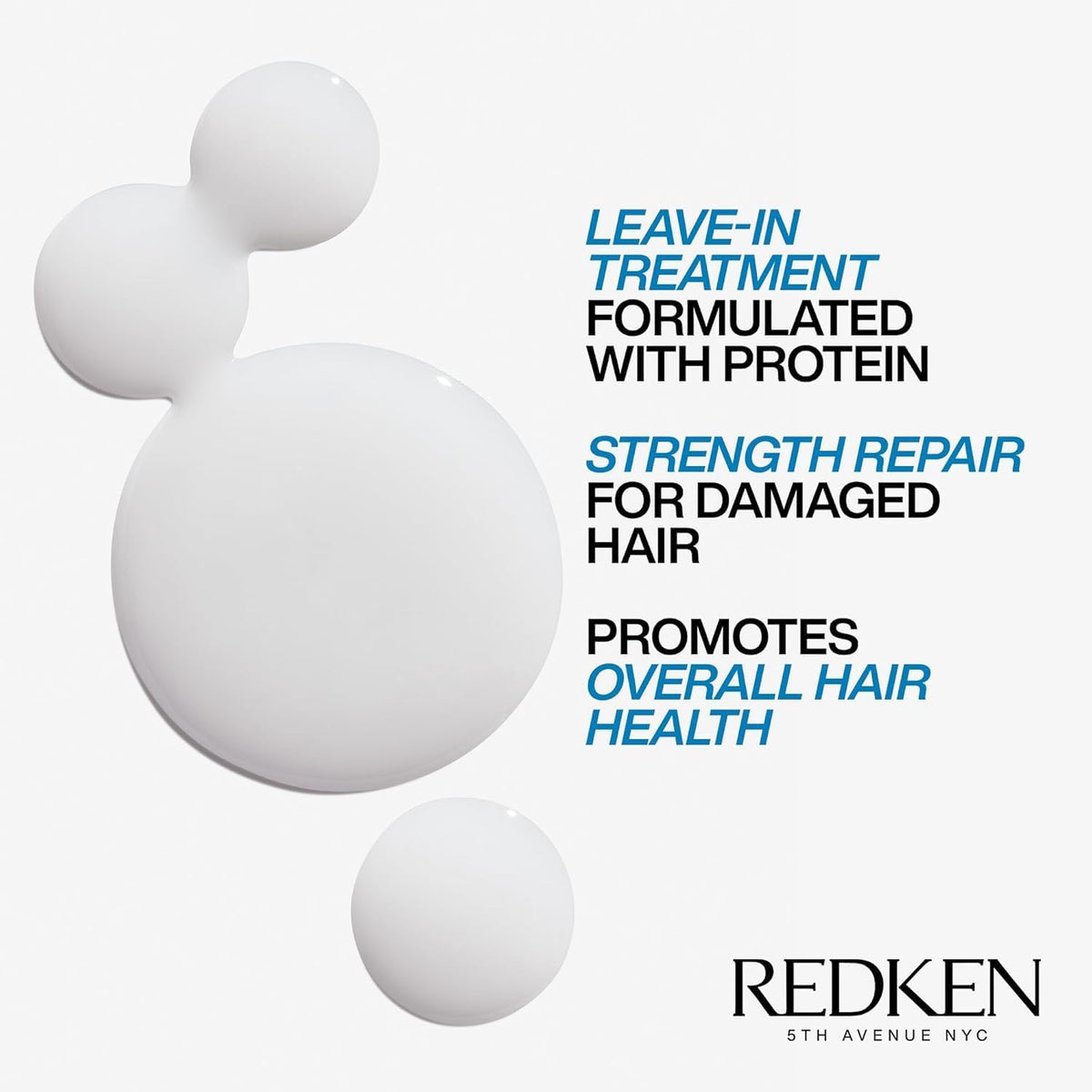 Close-up of Redken product texture highlighting lightweight formula for smooth hair