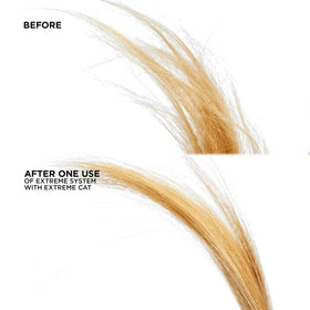 Redken Extreme CAT on bathroom shelf in lifestyle scene for salon results